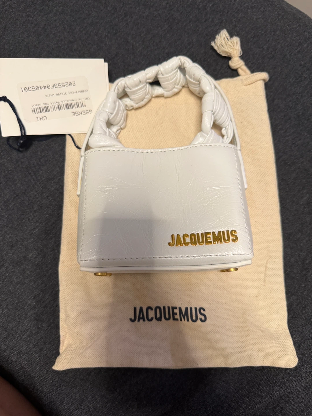 Jacquemus Le Petit Sac Noeud White- Authentic
