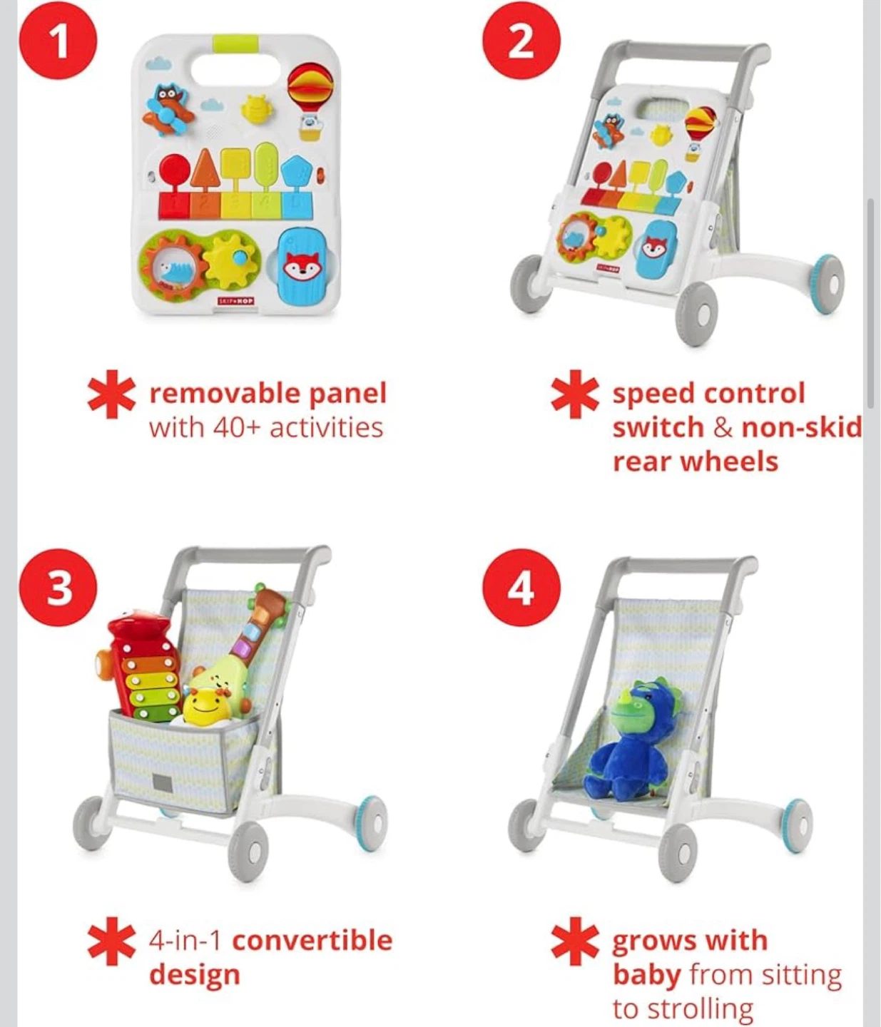 Skip Hop 4-in-1 Explore & More Activity Walker - photo 3