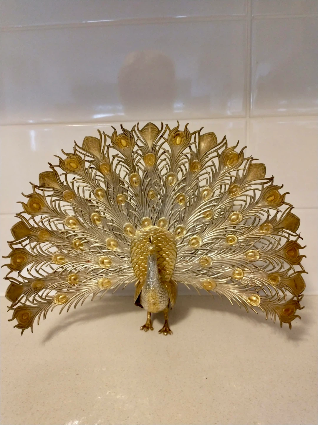 VINTAGE BIRKS STERLING AND GOLD PEACOCK - photo 2