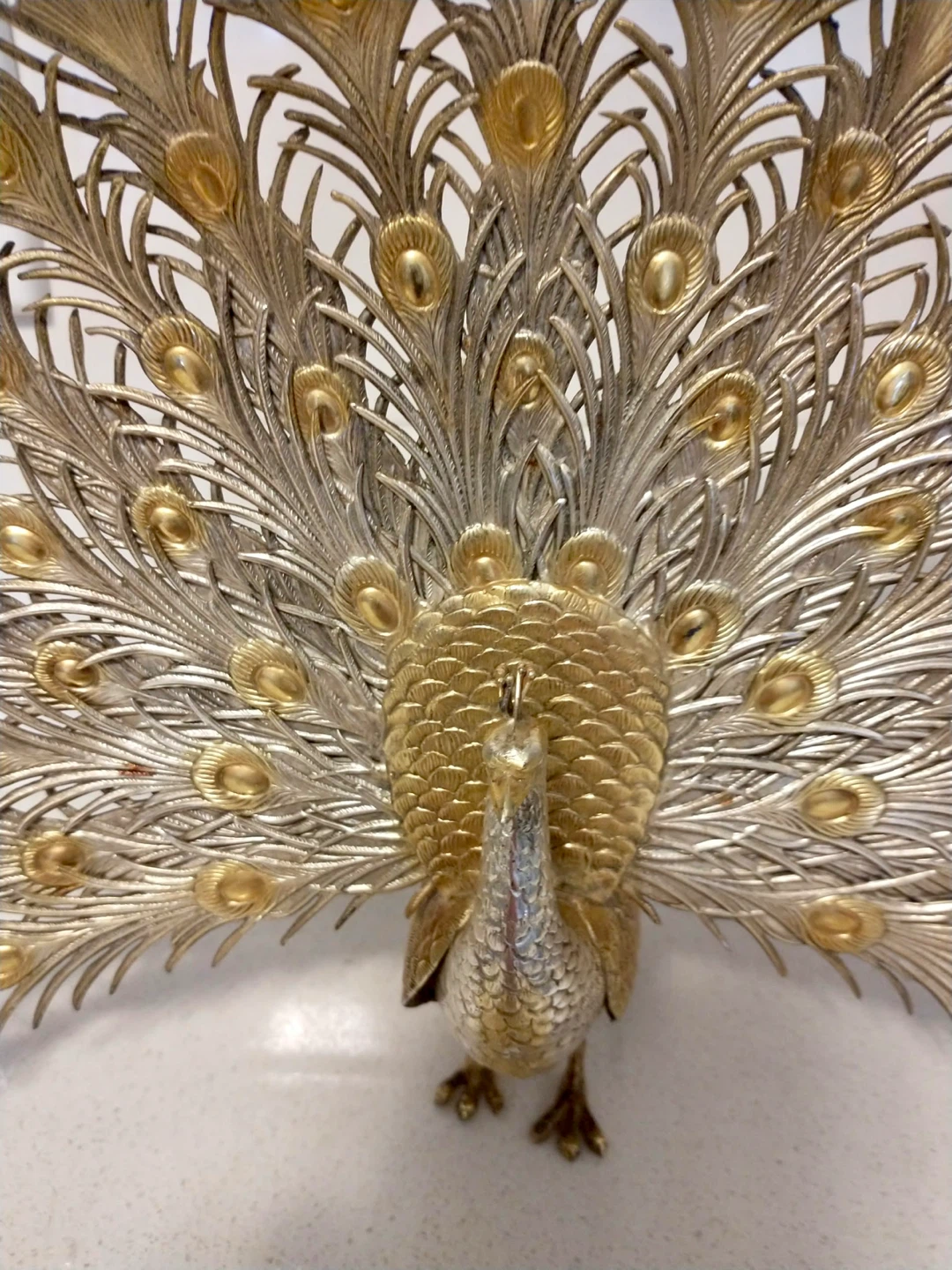 VINTAGE BIRKS STERLING AND GOLD PEACOCK - photo 4