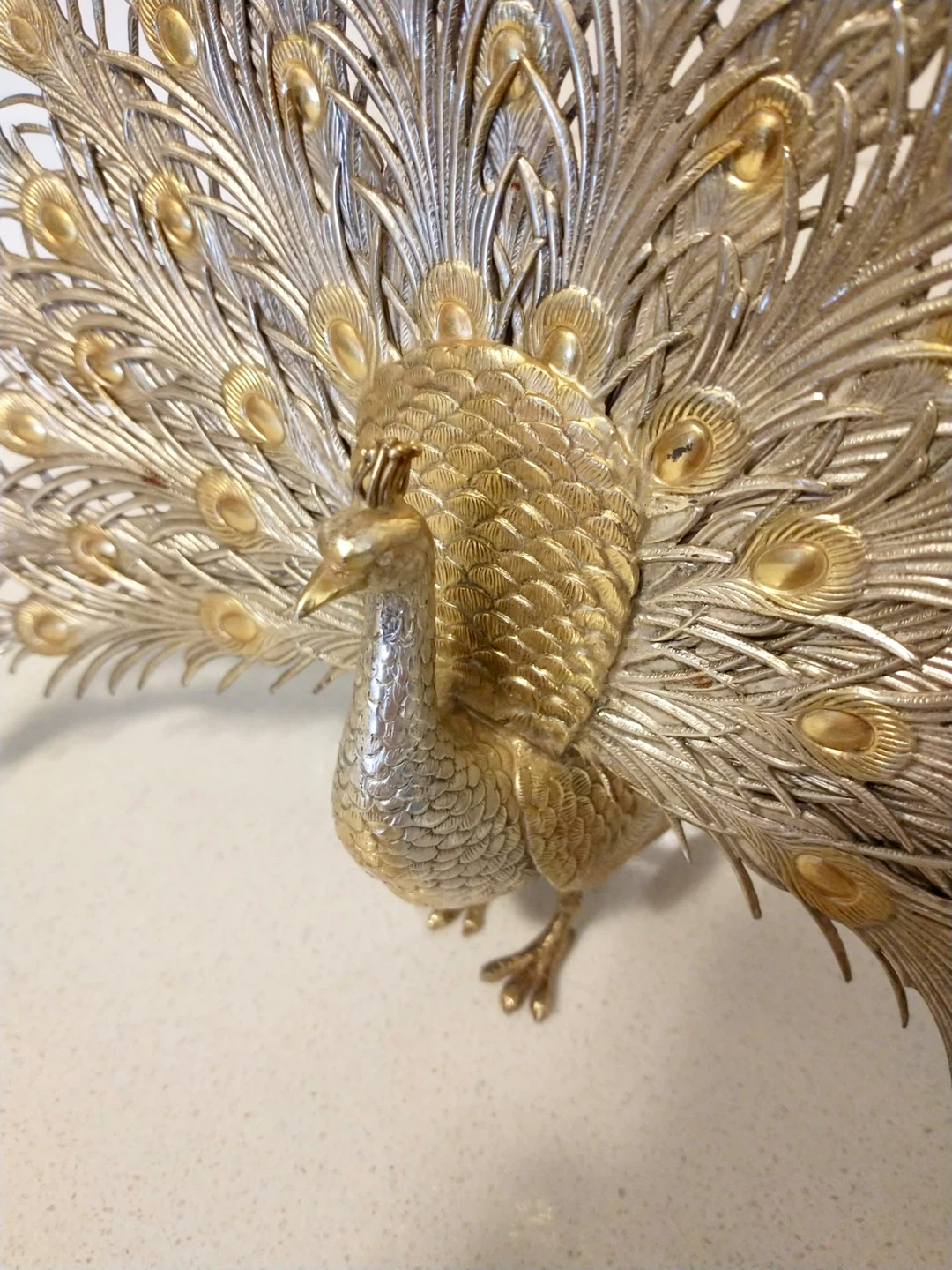 VINTAGE BIRKS STERLING AND GOLD PEACOCK - photo 5