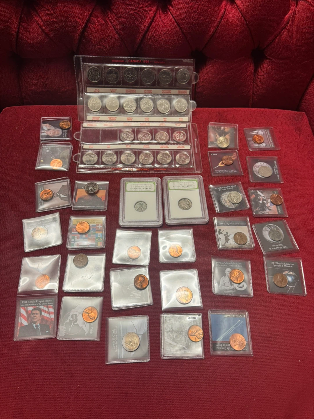 Collection of collector coins.
