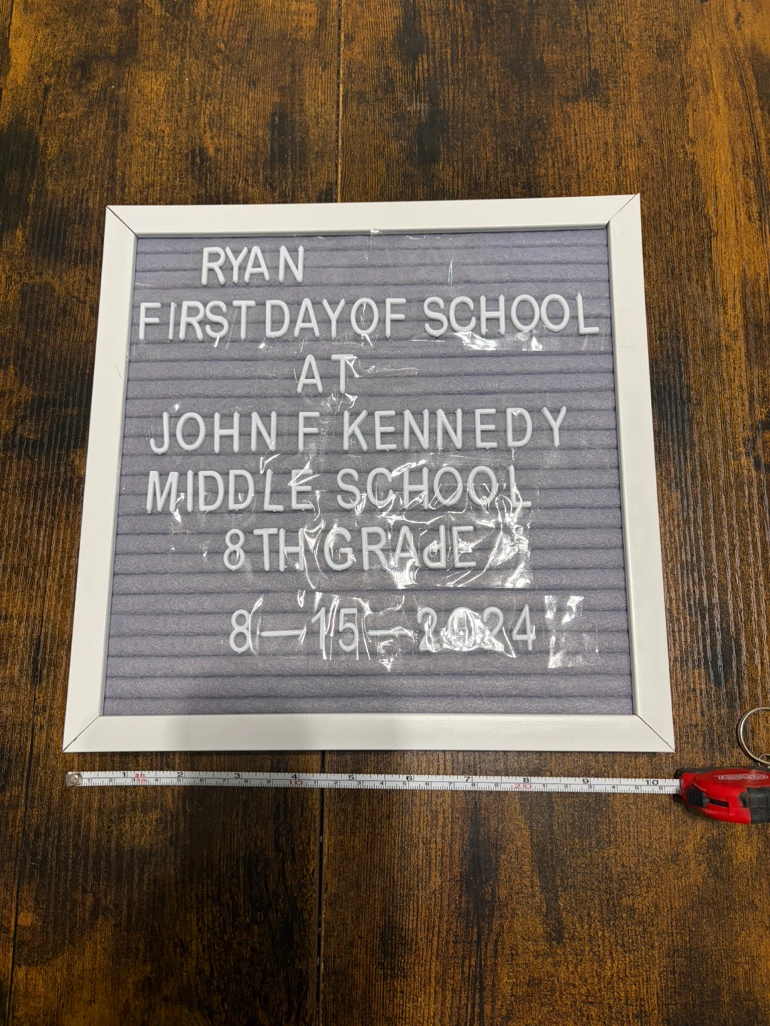 Gray Felt Letter Board with White Letters