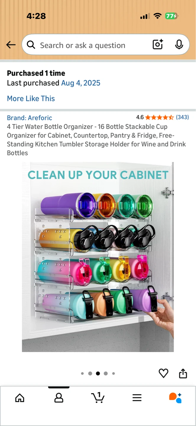 Areforic 4 Tier Water Bottle Organizer - 16 Bottle Capacity - photo 3