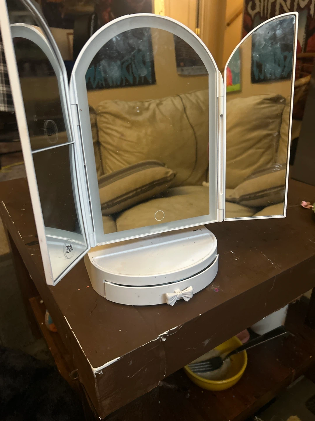Impressions Tri-Fold Vanity Makeup Mirror with Light - photo 2