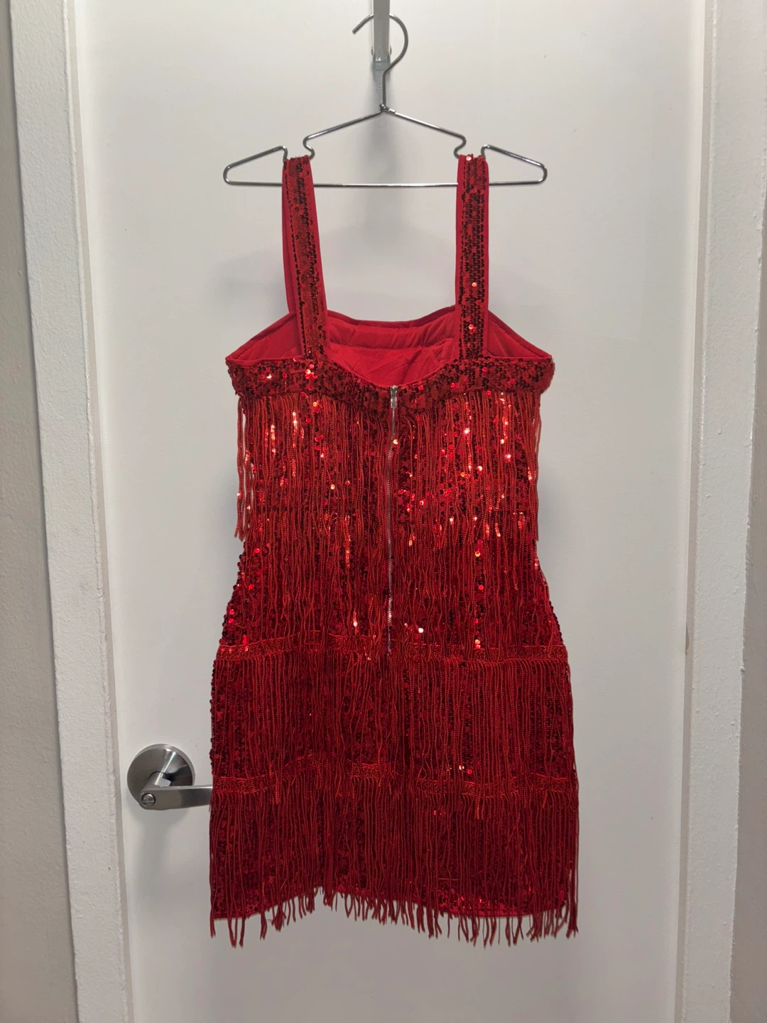 Red Sequin Fringe Flapper Dress - photo 2