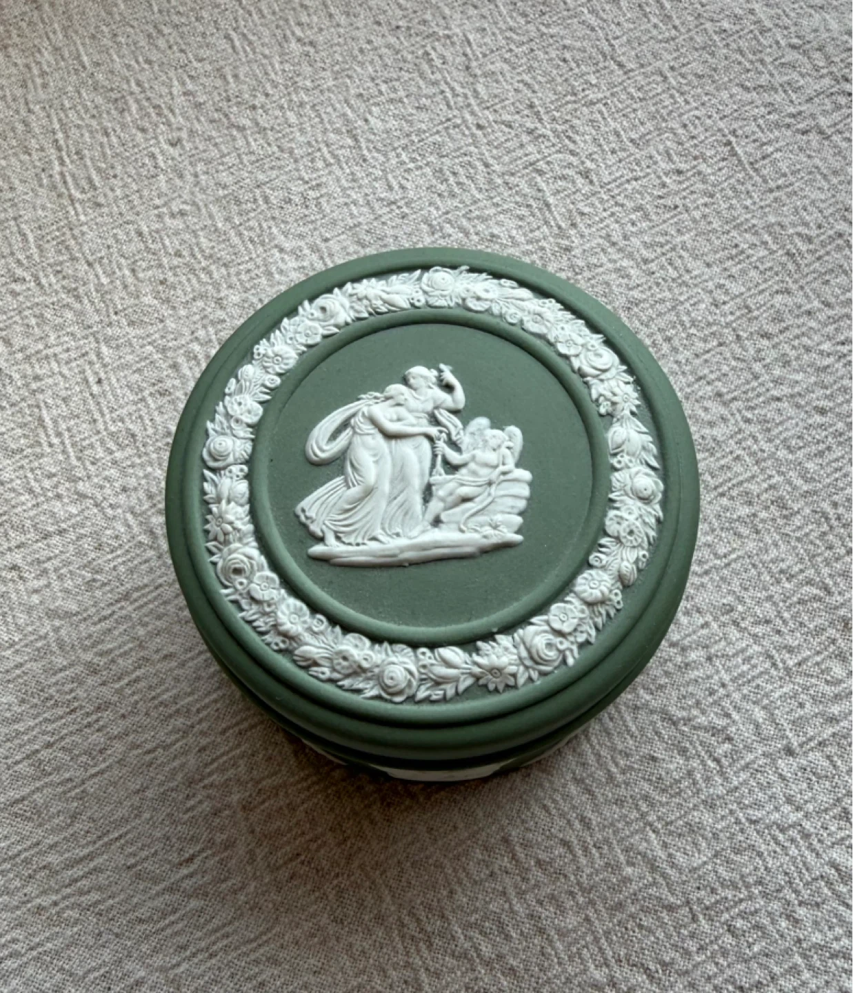 Vintage Wedgwood Trinket Box - Green