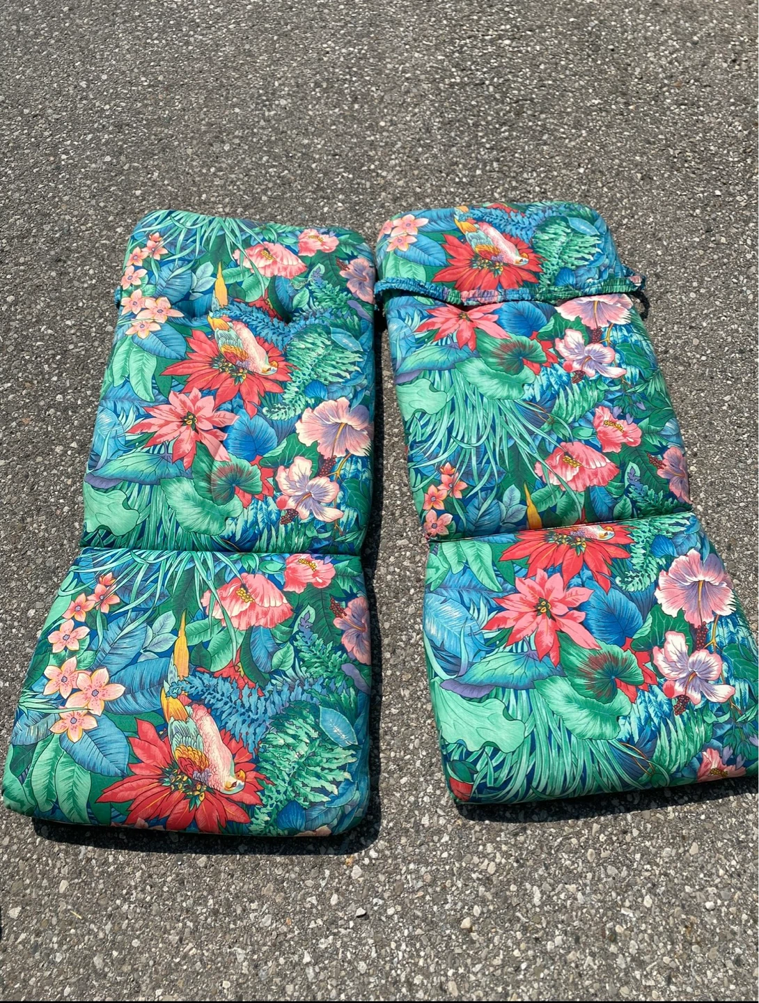 Set of 2 Tropical Print Chair Cushions