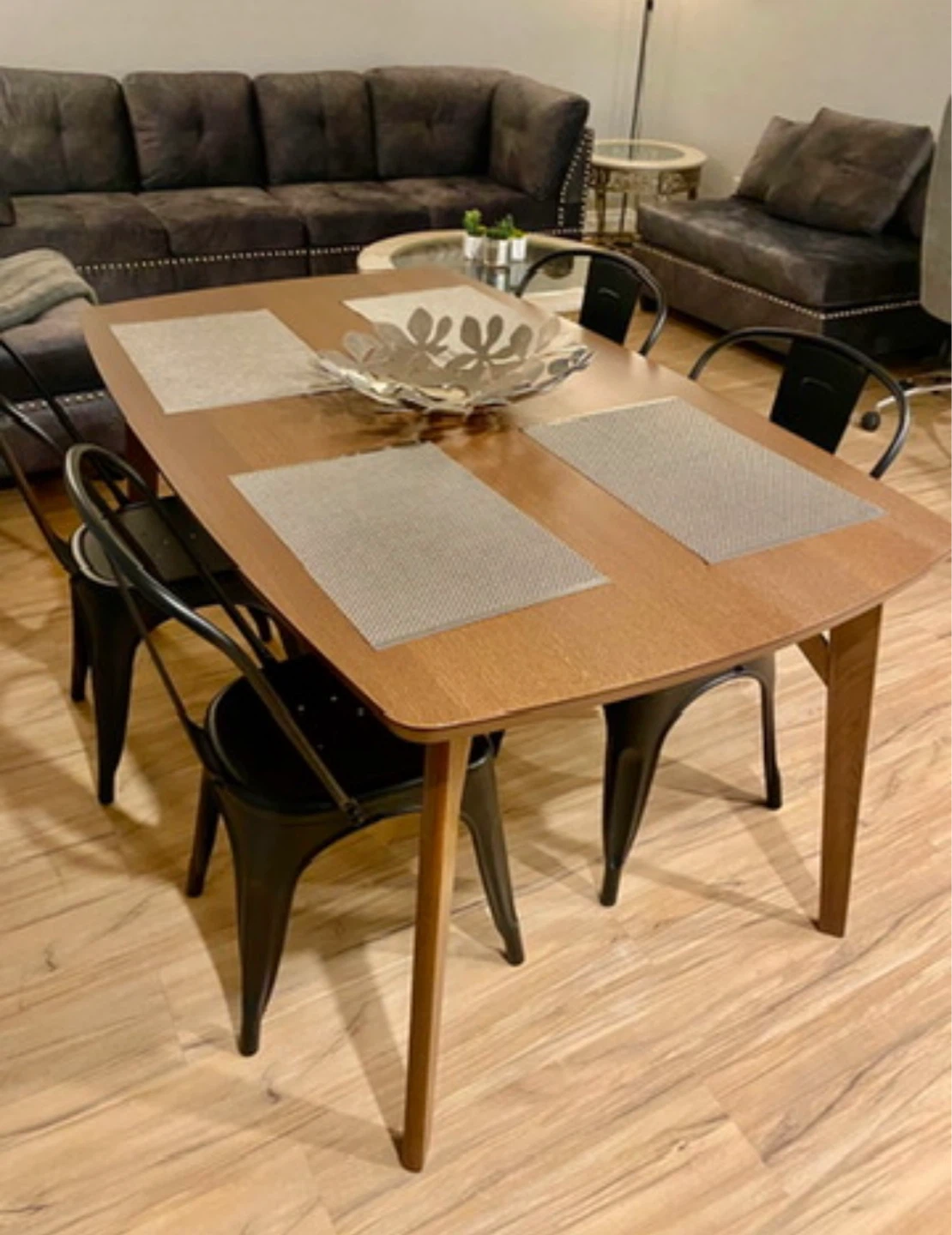 Wood Dining Table with Rounded Edges