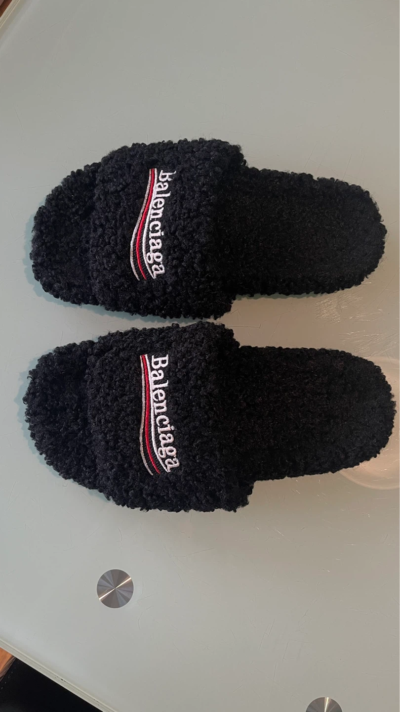 Balenciaga Black Fur Slides - photo 3