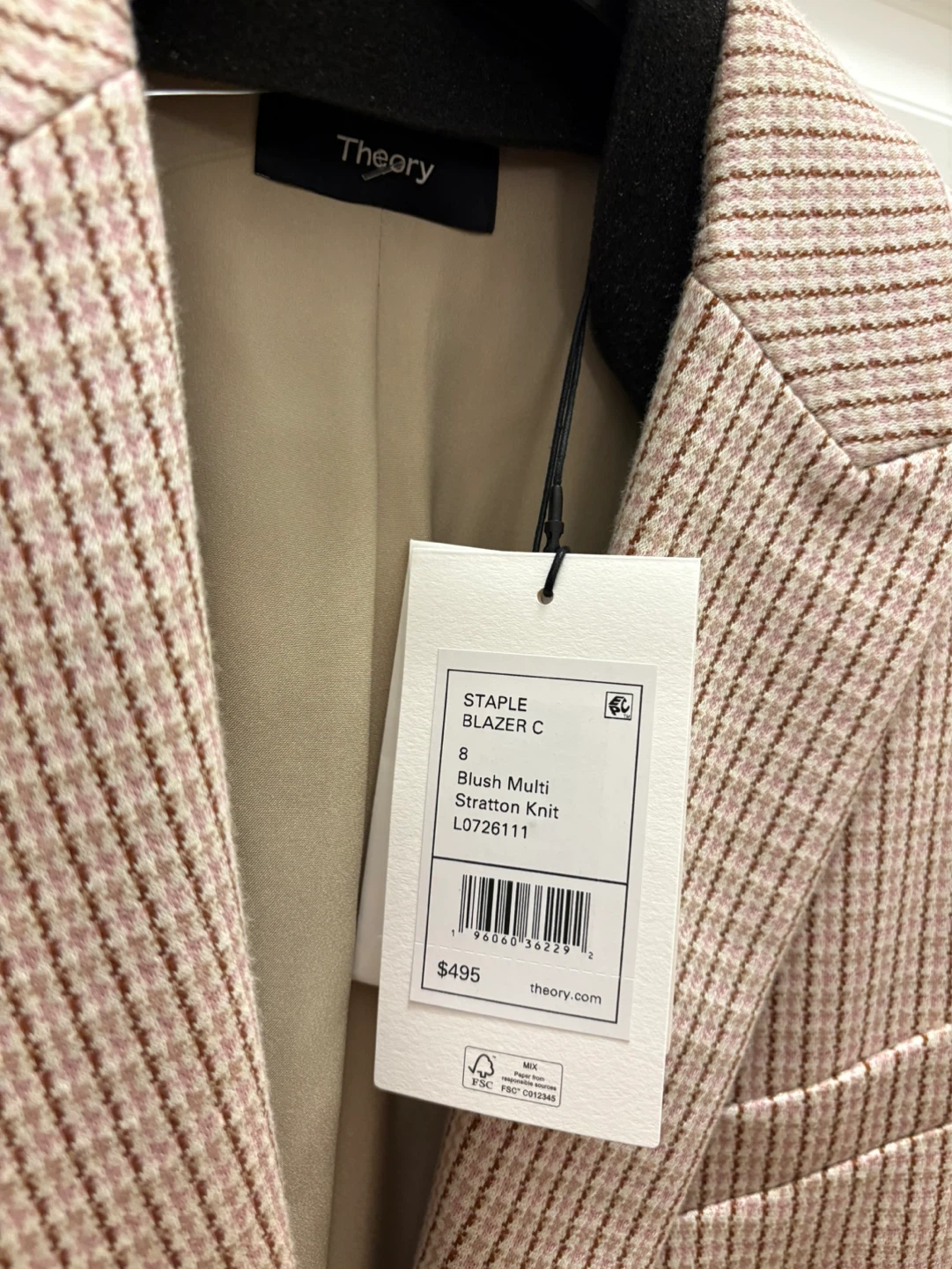 Theory Staple Blazer C Blush Multi Stratton Knit - photo 3