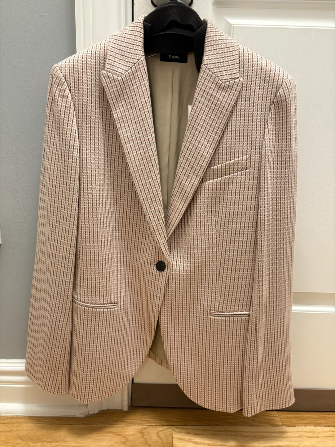 Theory Staple Blazer C Blush Multi Stratton Knit