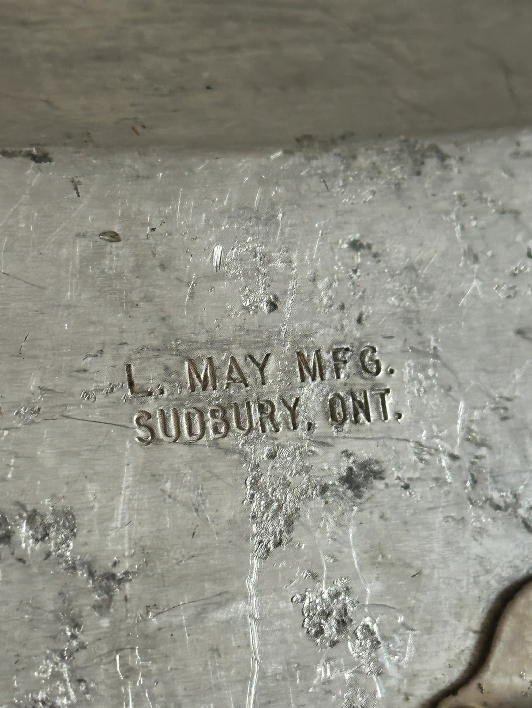 L May Mfg Sudbury Ontario  Mcm Aluminum Miners Lunchbox Pail - photo 3