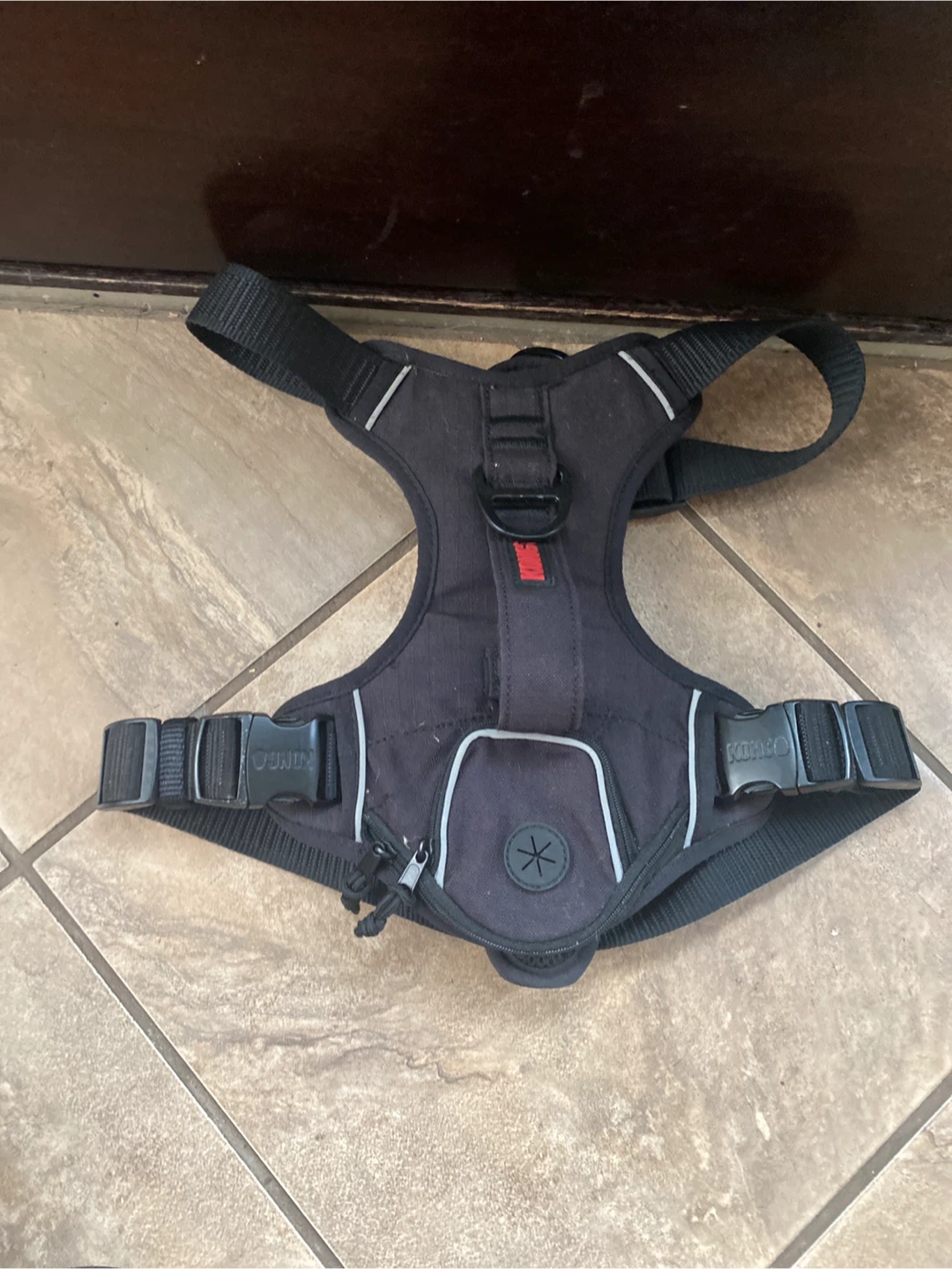 Black Dog Harness with Pouches