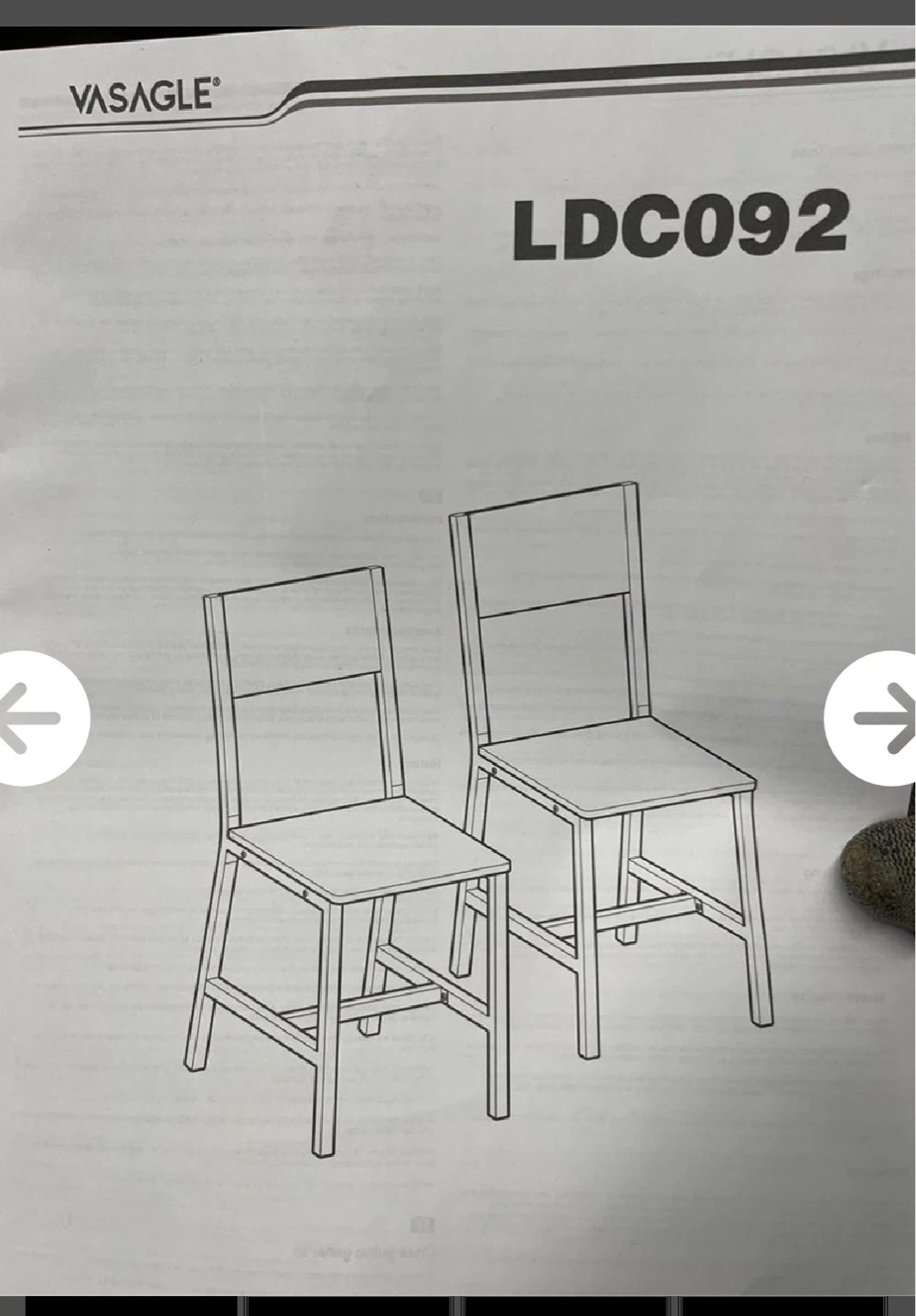VASAGLE LDC092 Set of 2 Dining Chairs - photo 5