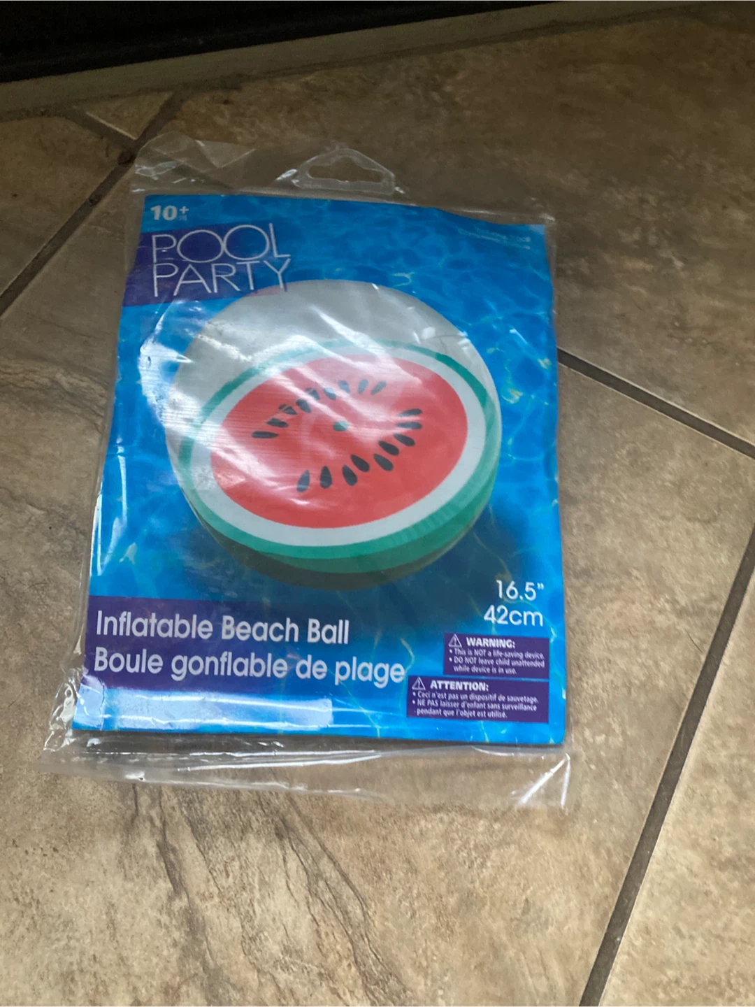 Pool Party Inflatable Watermelon Beach Ball - 16.5" / 42cm