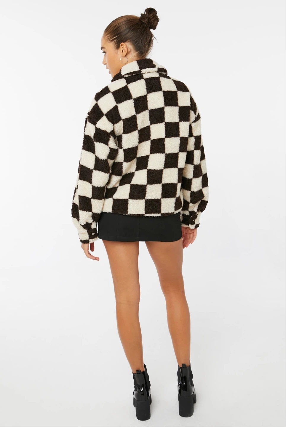 Ardene Checkerboard Fleece Jacket - photo 2