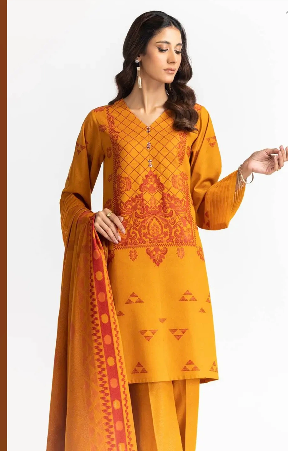 Women's Yellow Embroidered 3-Piece Suit - photo 4