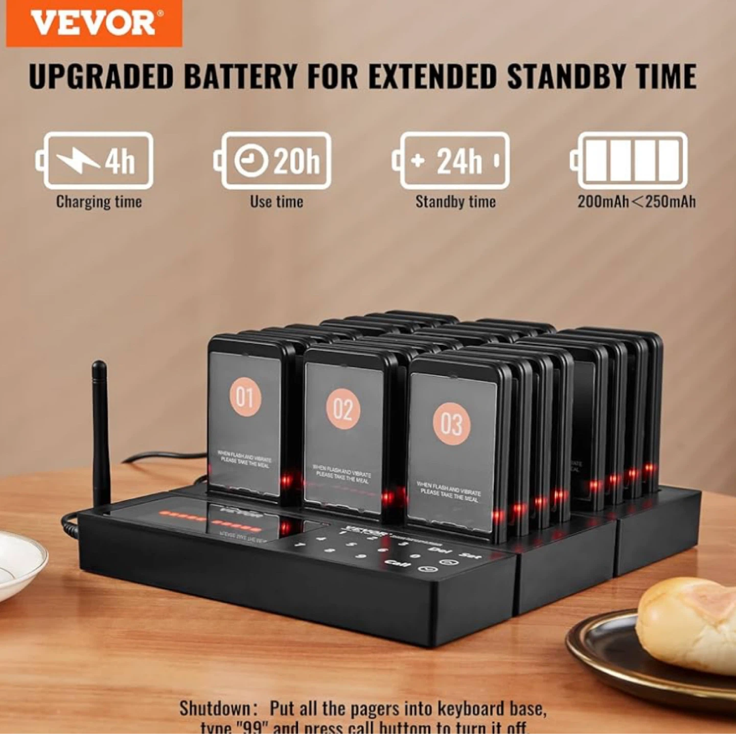 VEVOR Wireless Calling System with 23Pagers - photo 2