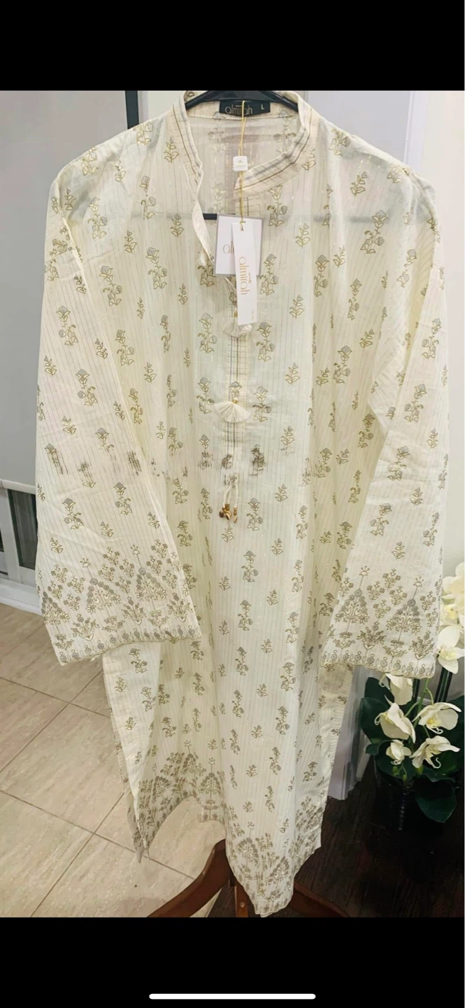 White Embroidered Kurta and Pants Set - photo 4