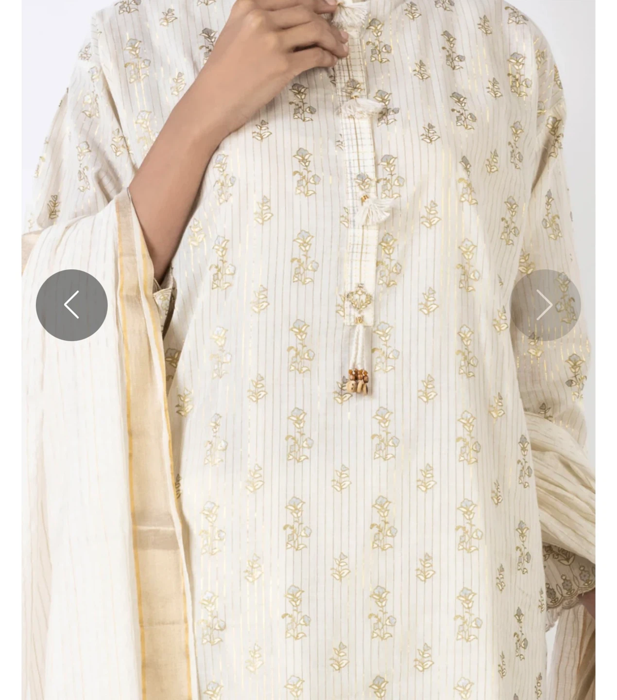 White Embroidered Kurta and Pants Set - photo 3
