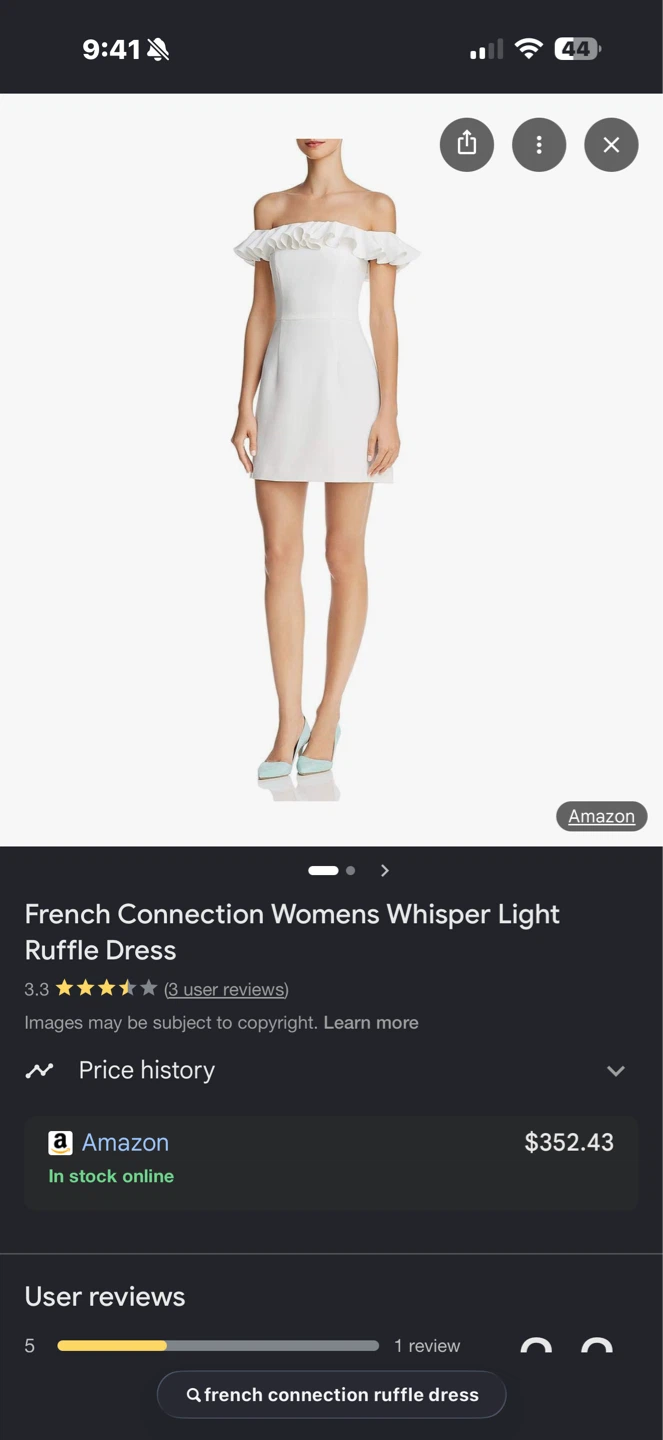 French Connection Womens Whisper Light Ruffle Dress