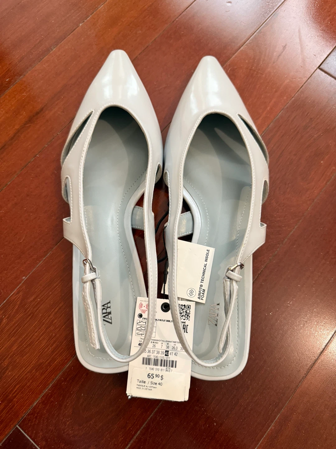 ZARA Women's Light Blue Slingback Pointed Toe Flats Size 40 - photo 2