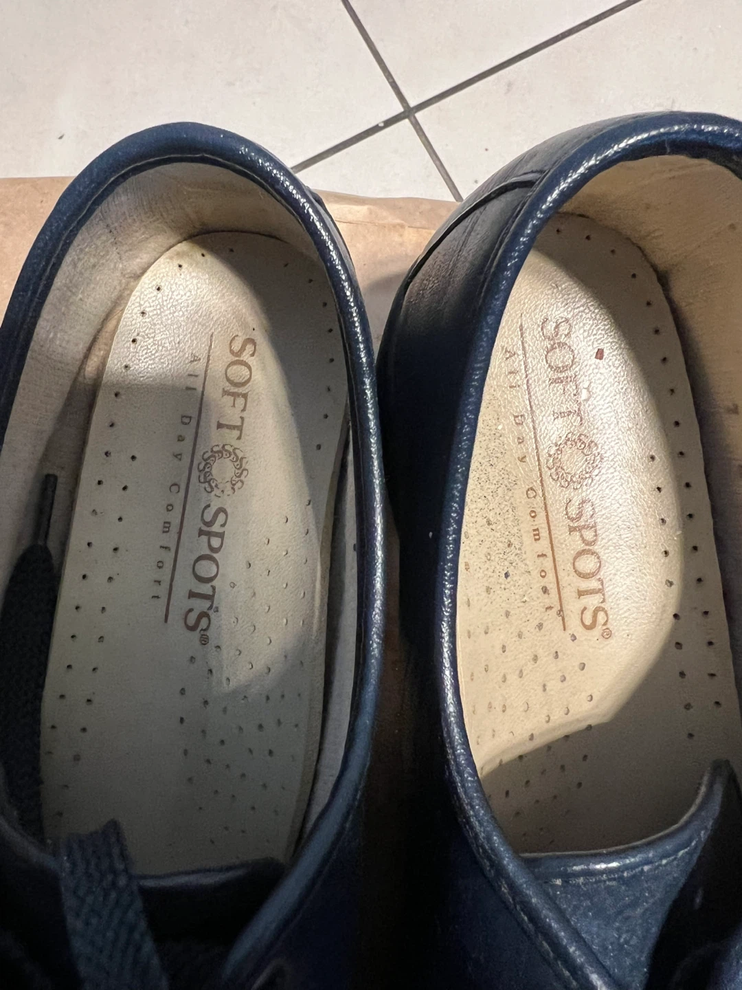 Soft Spots Women's Blue Leather Loafer Shoes - photo 2