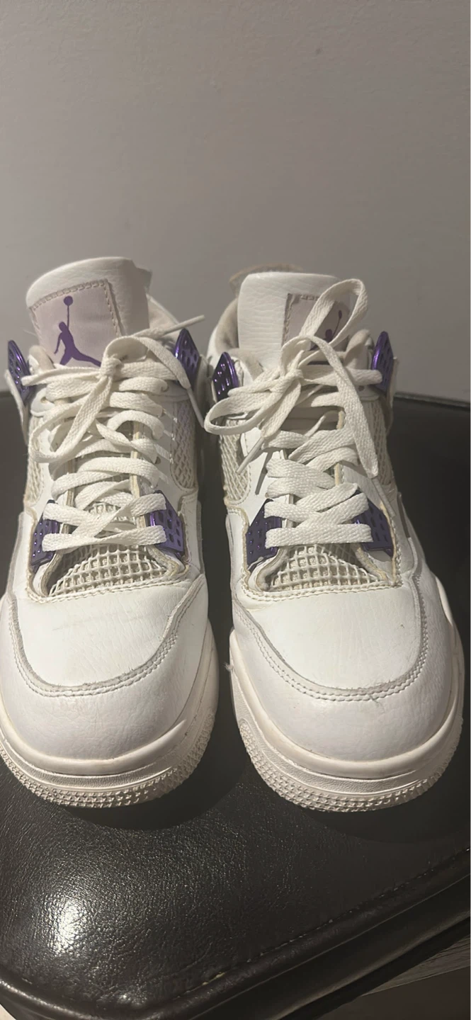 Air Jordan 4 Retro White Court Purple Sneakers - photo 2