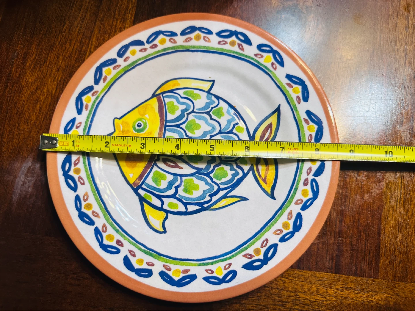 Set of 6 Salad Plates Fish Melamine - photo 5