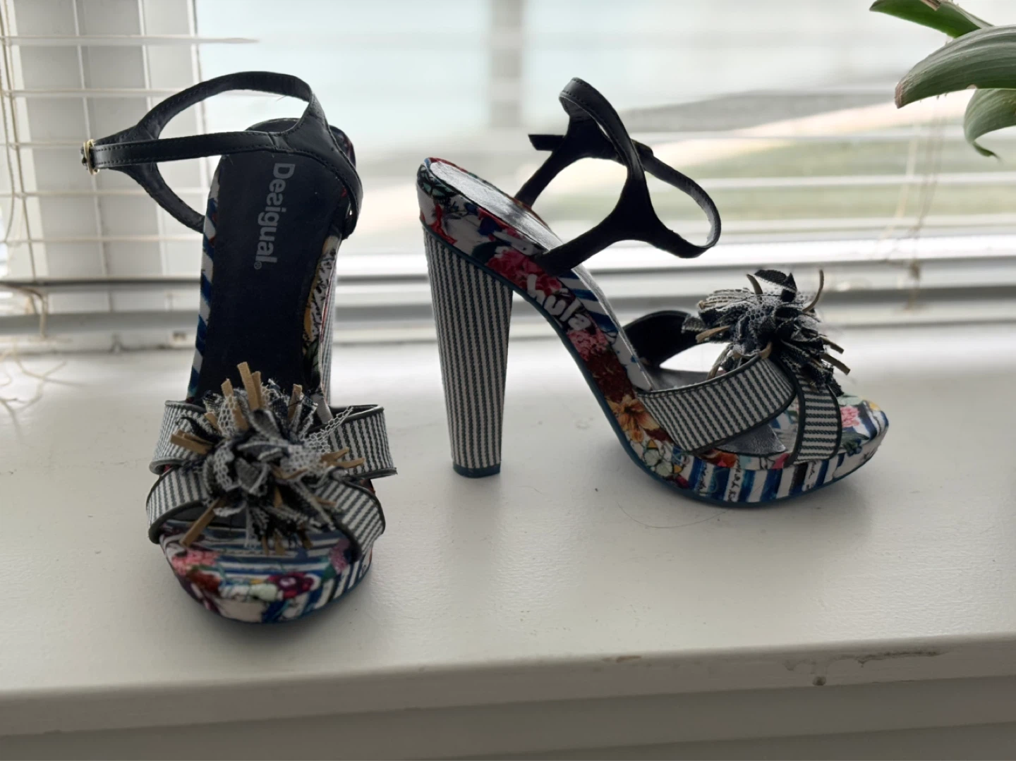 Desigual Floral Platform Heeled Sandals 5 seize - photo 5
