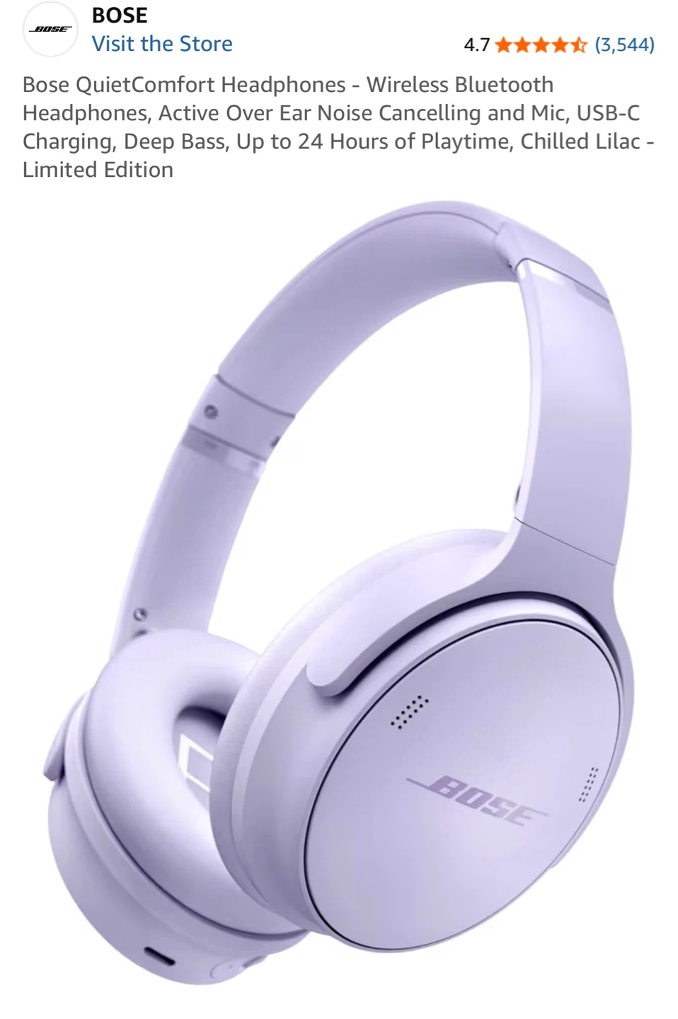 Bose QuietComfort Headphones - Chilled Lilac Limited Edition