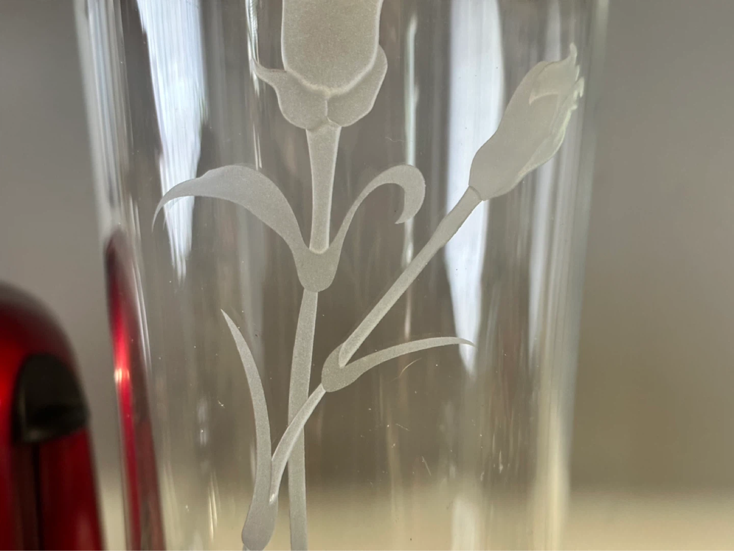 Large laser cut carnation flower crystal vase - photo 3