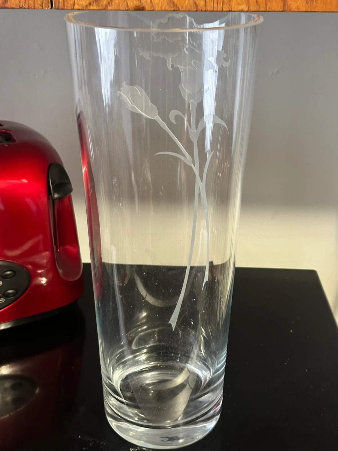 Large laser cut carnation flower crystal vase - photo 5