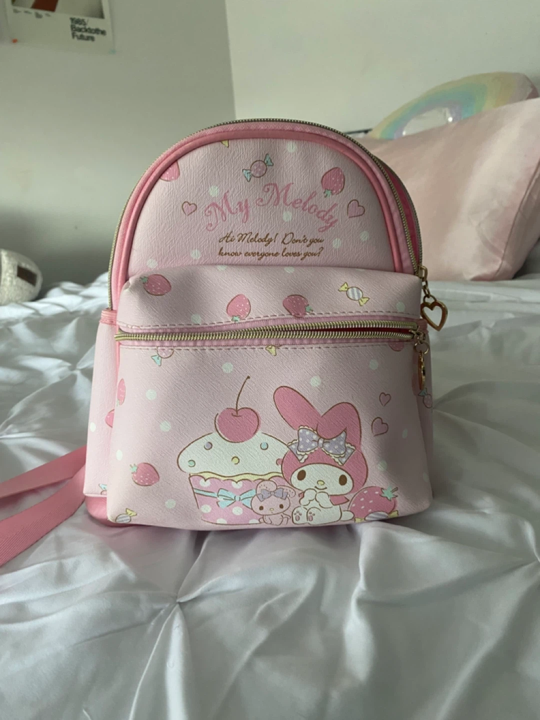 My Melody Pink Strawberry Cupcake Mini Backpack