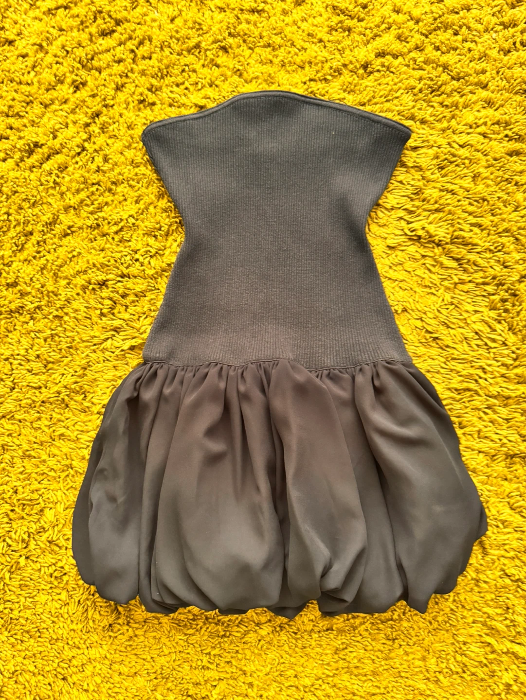 Torn by Ronny Kobo Black Ribbed Bubble Hem Dress Size S