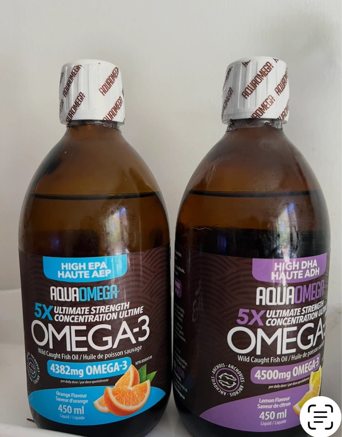 Aqua omega 5X Ultimate Strength Omega 3 Fish Oil 450ml