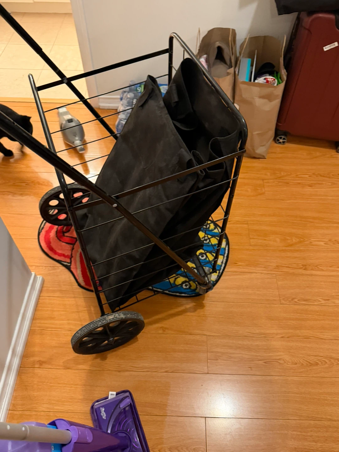 Big black  Shopping Cart with Wheels