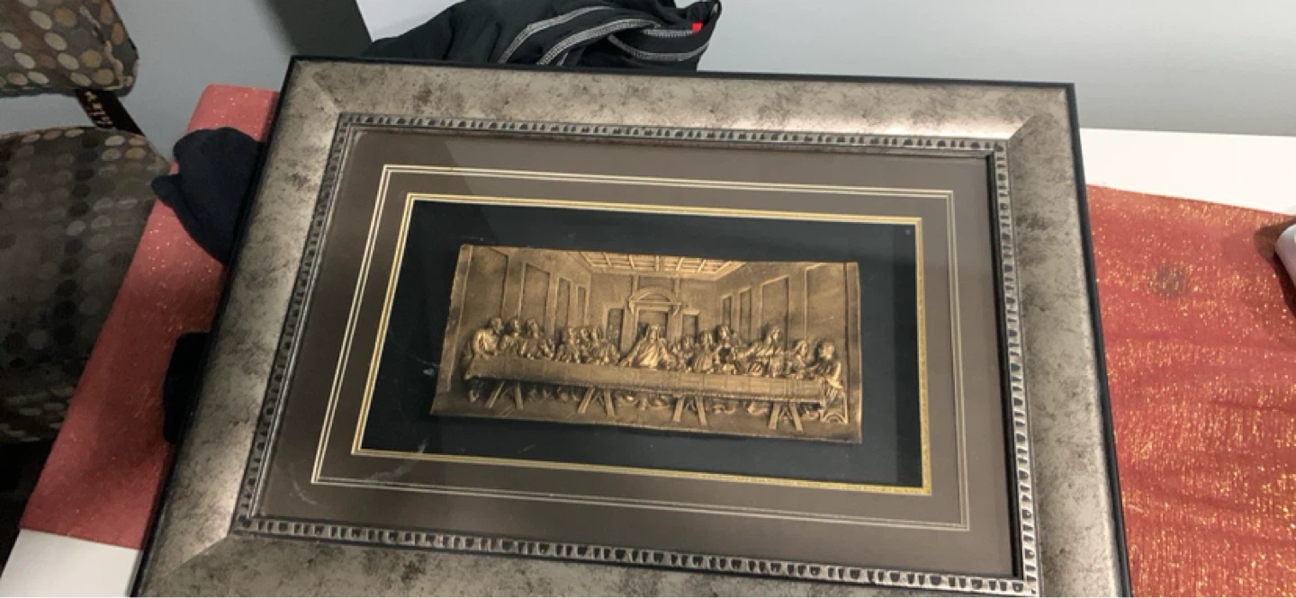 Framed "The Last Supper" Relief Art - photo 2
