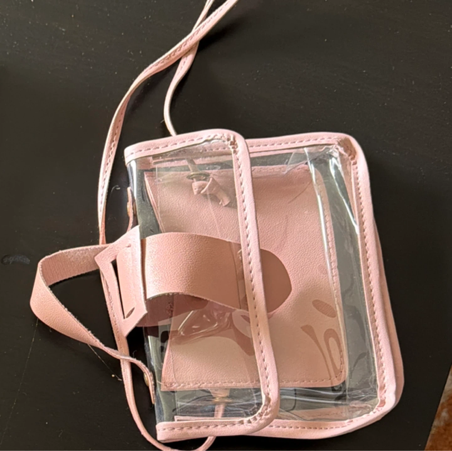 Pink clear crossbody bag