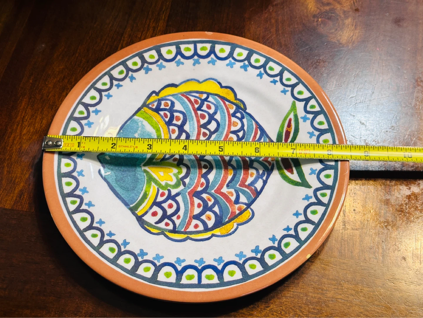 Set of 4 Salad Plates Fish Melamine - photo 5