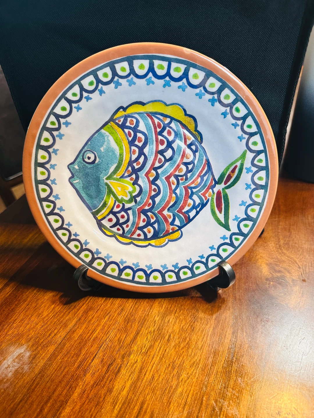 Set of 4 Salad Plates Fish Melamine - photo 2