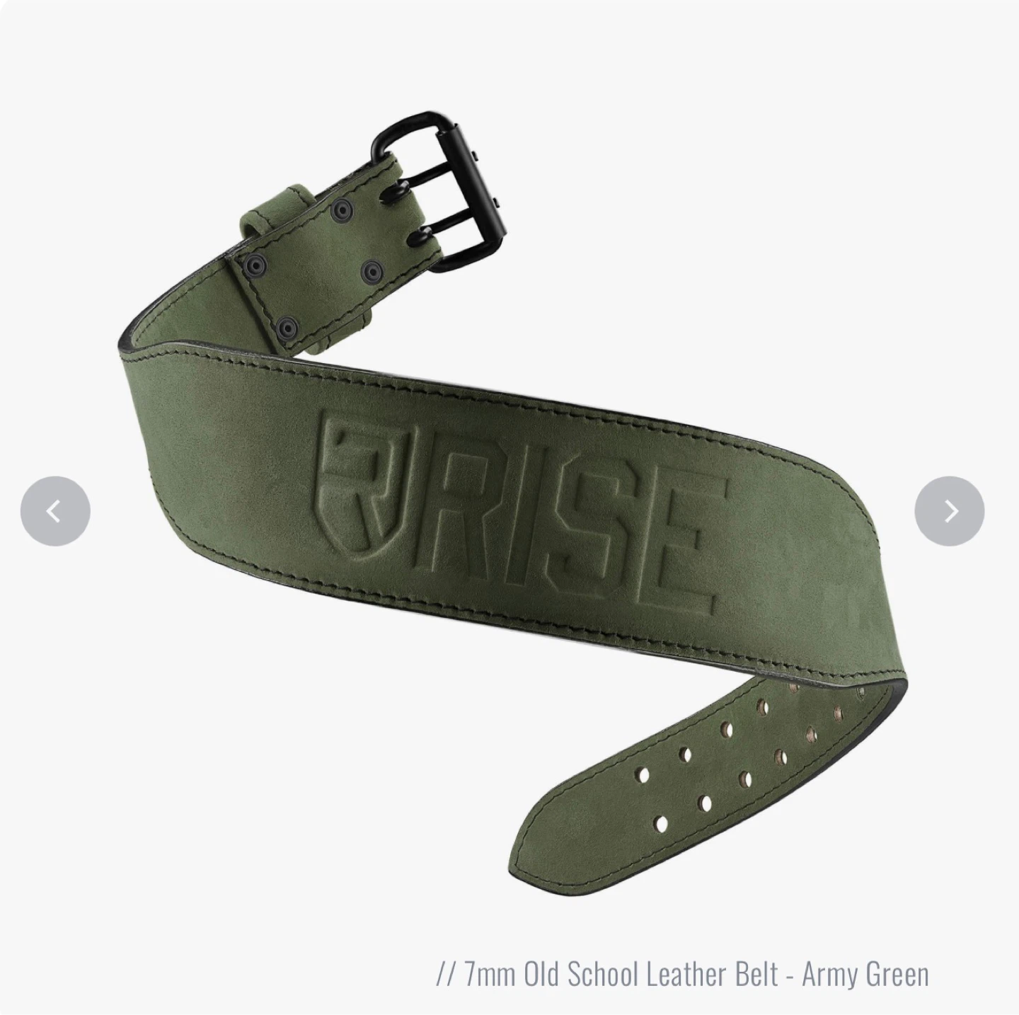 Large size 31-38 in ,7mm Old School Leather Belt - Army Green