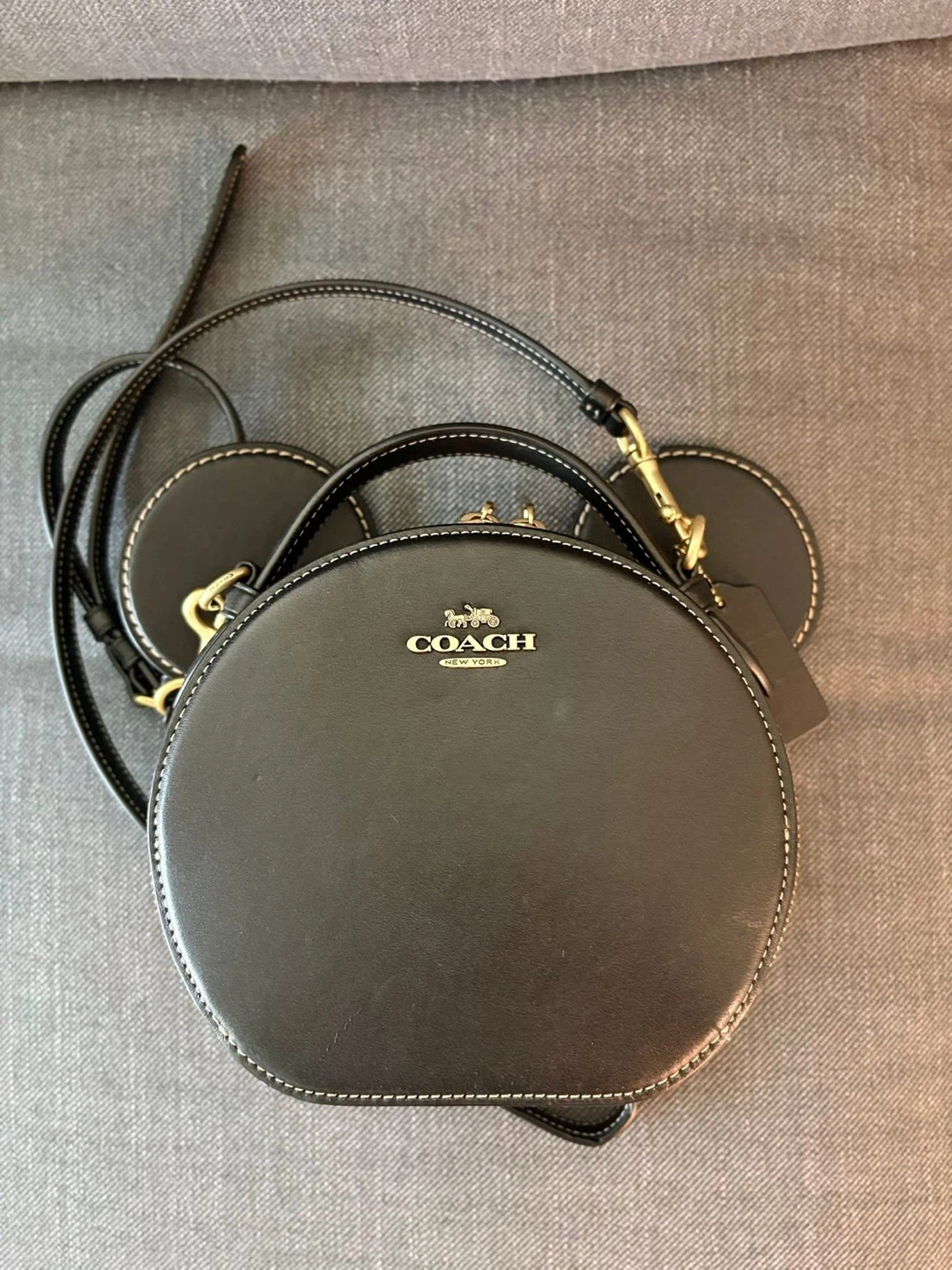 Coach Black Leather Mickey Mouse Handbag