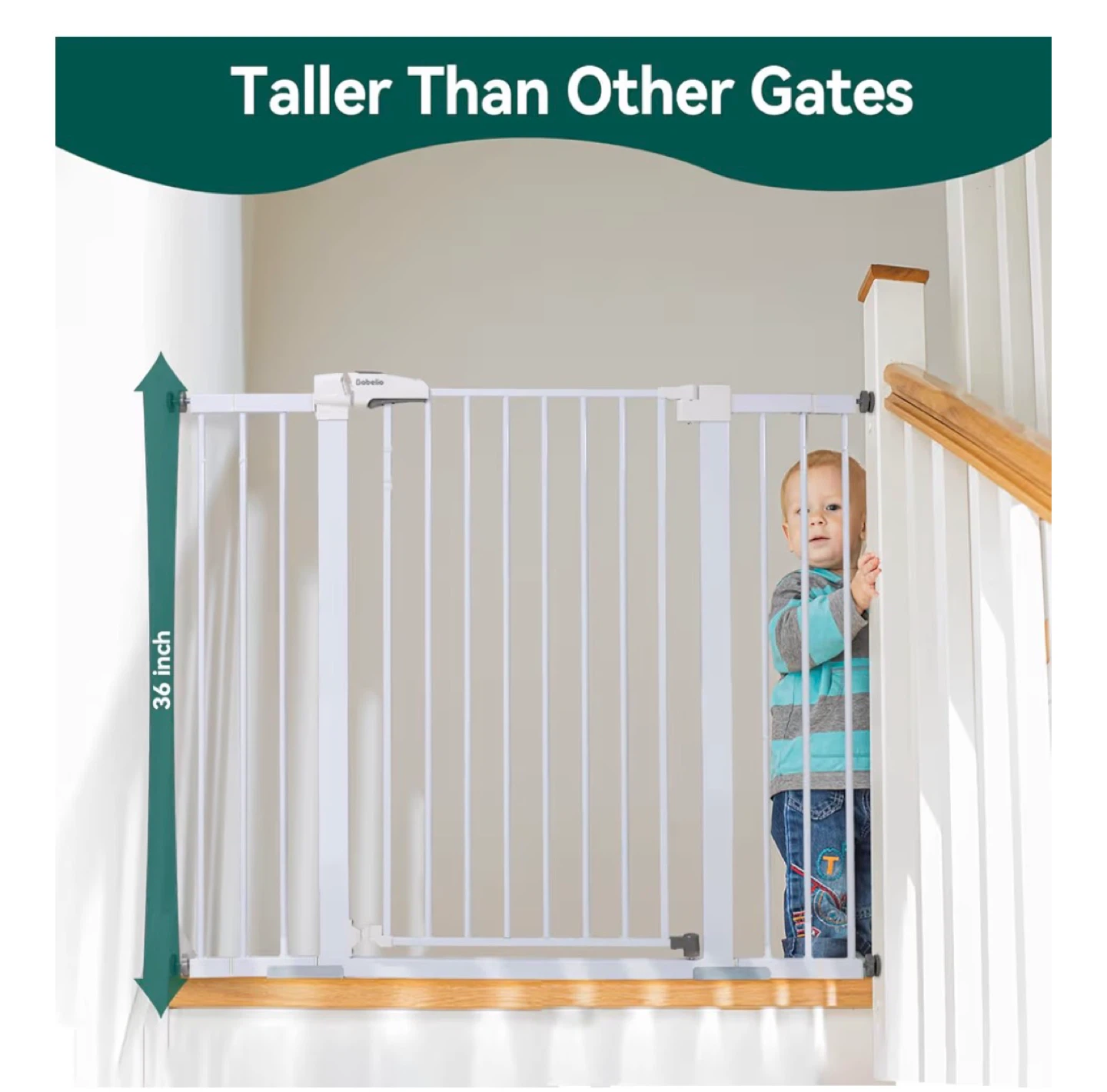 DoluBeLu White Metal Safety Gate - 48 inch Wide - photo 2