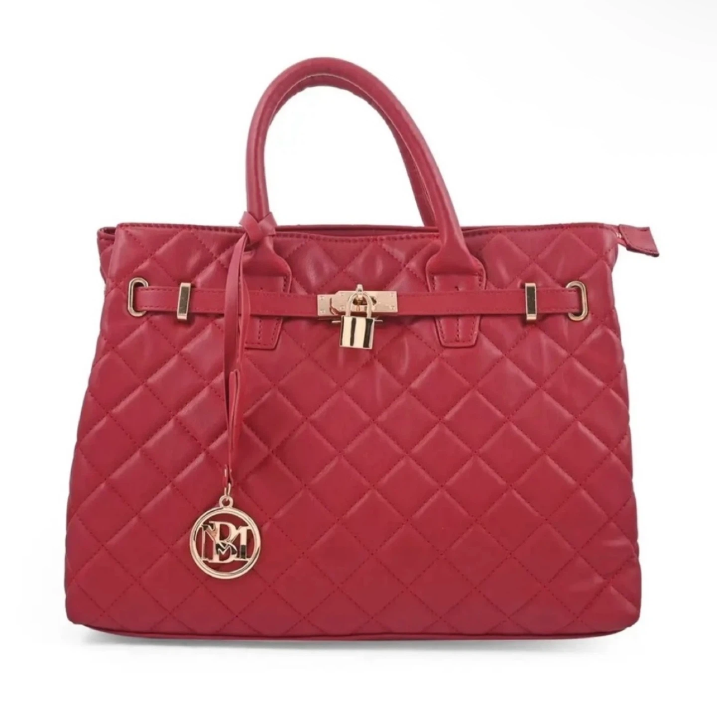 BADGLEY MISCHKA MSRP $159 Brick Red Big Diamond Quilted Tote