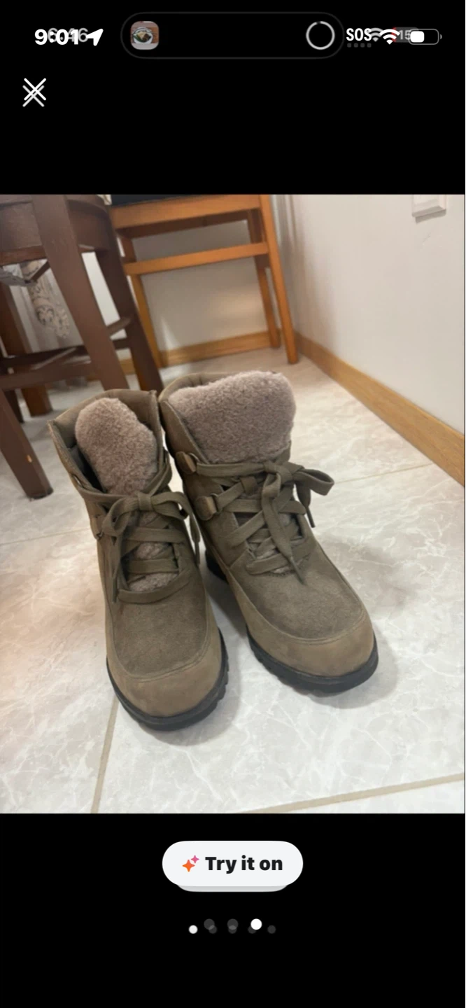 UGG Wedge Lace-Up Boots - Taupe Suede - photo 2