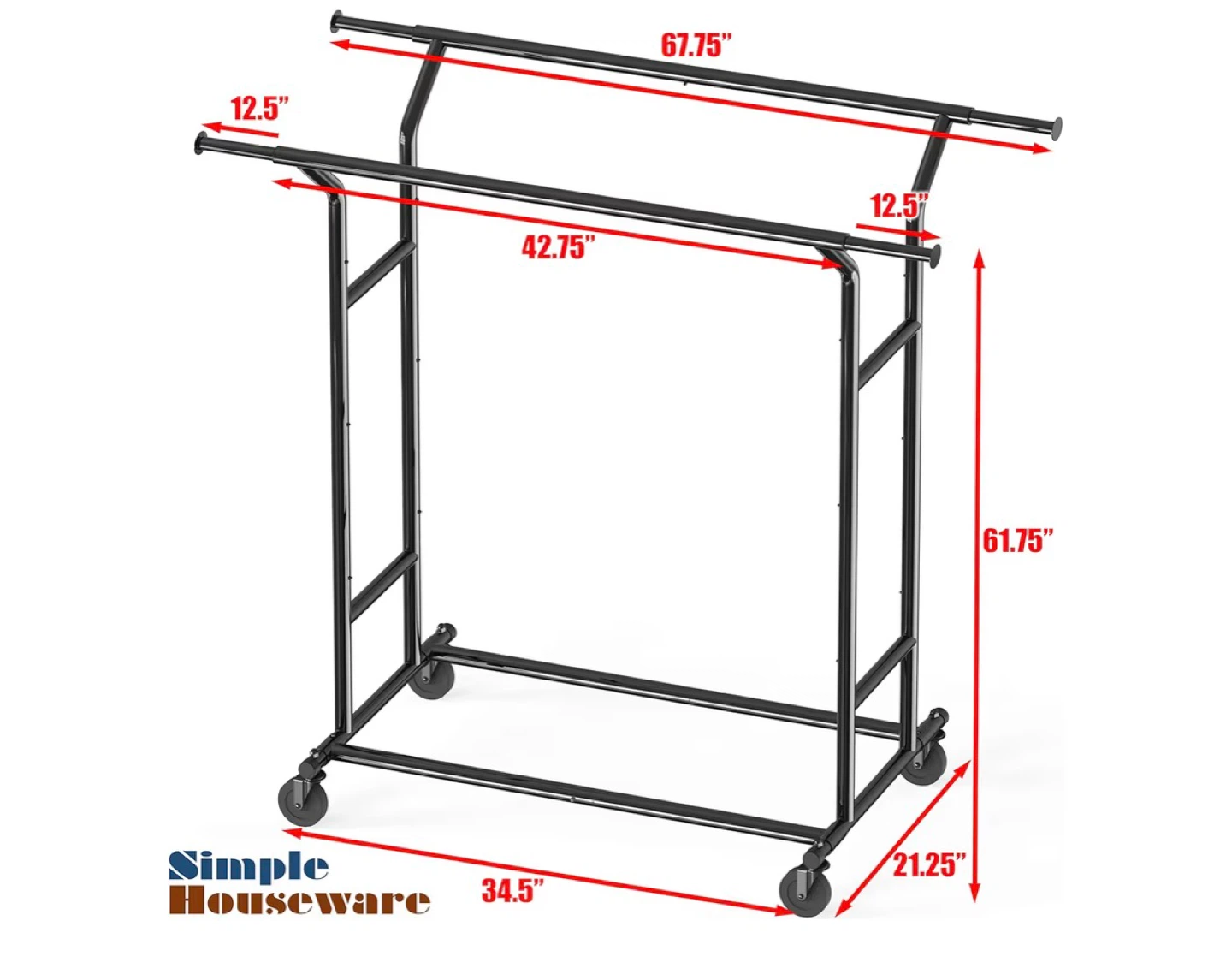 Simple Houseware Double Rail Garment Rack - photo 3
