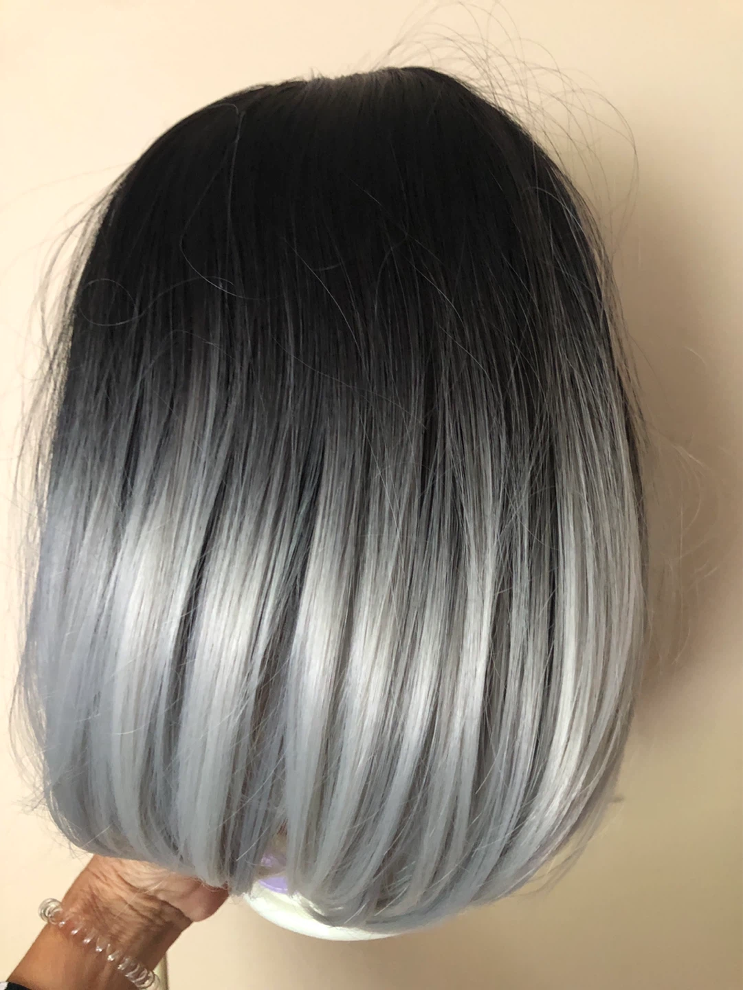 Black to Grey Ombre Bob Wig