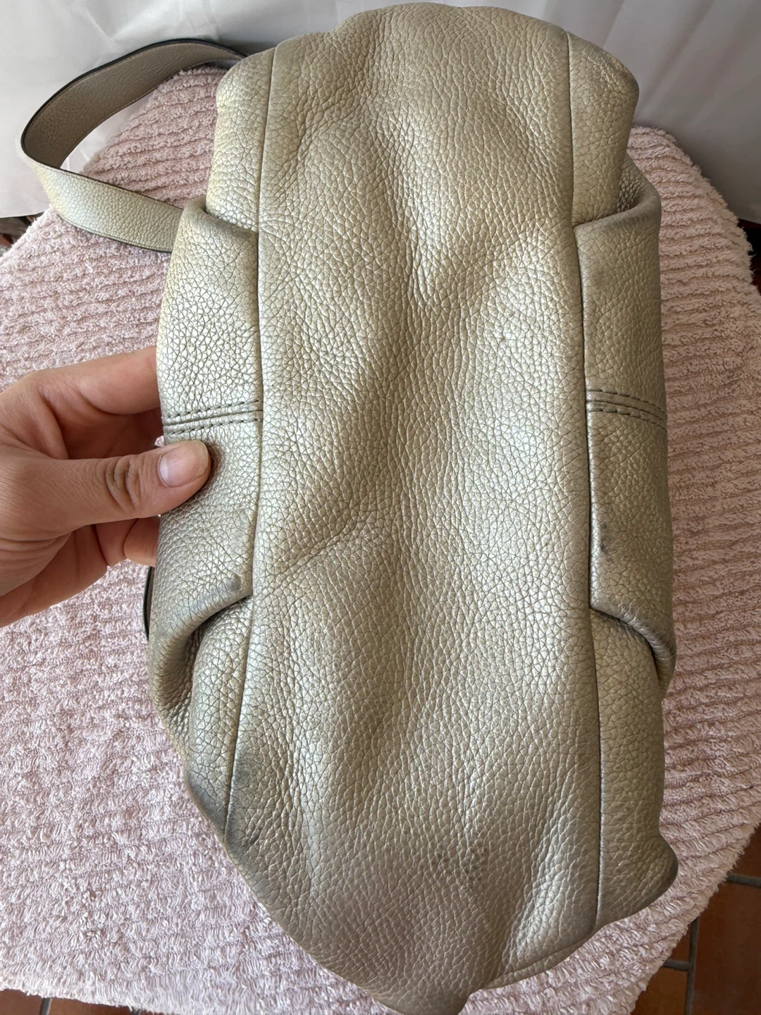 Coach Pebbled Leather Shoulder Bag in Olive Green - photo 3